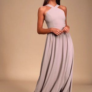 Lulus Air of Romance Taupe Maxi Dress